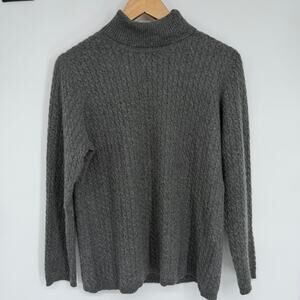 Talbots Sweater Cashmere Cable Knit Women X Gray Heritage Old Money Quiet Luxury